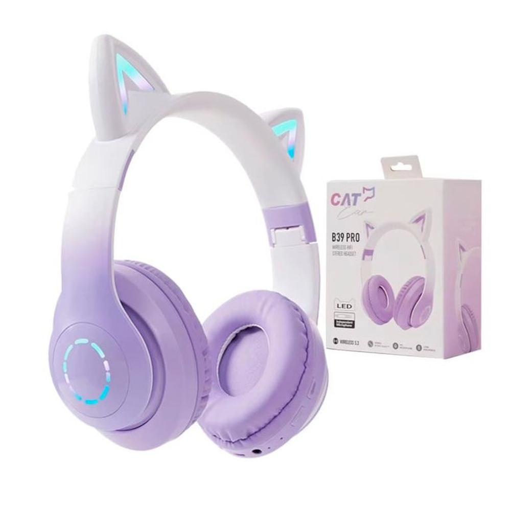 AUDIFONOS GATO B39 PRO MORADO