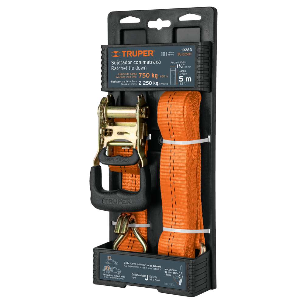 Sujetador con Ratchet 2250Kg Truper 19283 - Oechsle