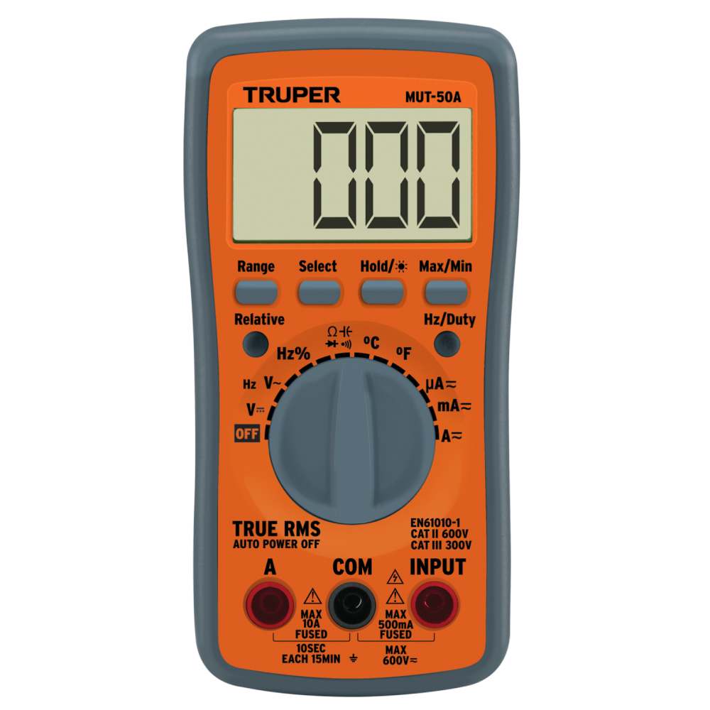 Multimetro Digital + 400 mV - 600 V  Truper 100361
