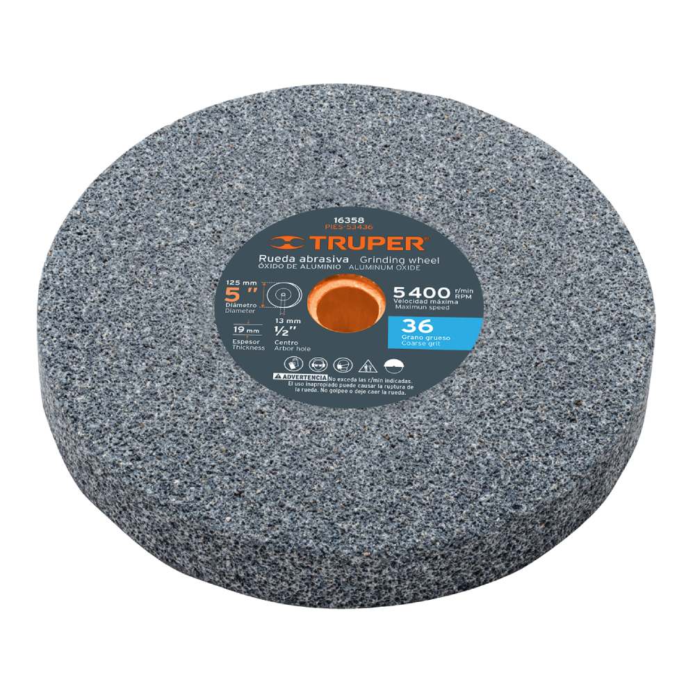Piedra para Esmeril 5" Grano 36 Truper 16358