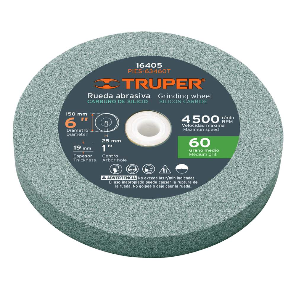 Piedra para Esmeril 6" Grano 60 Truper 16405