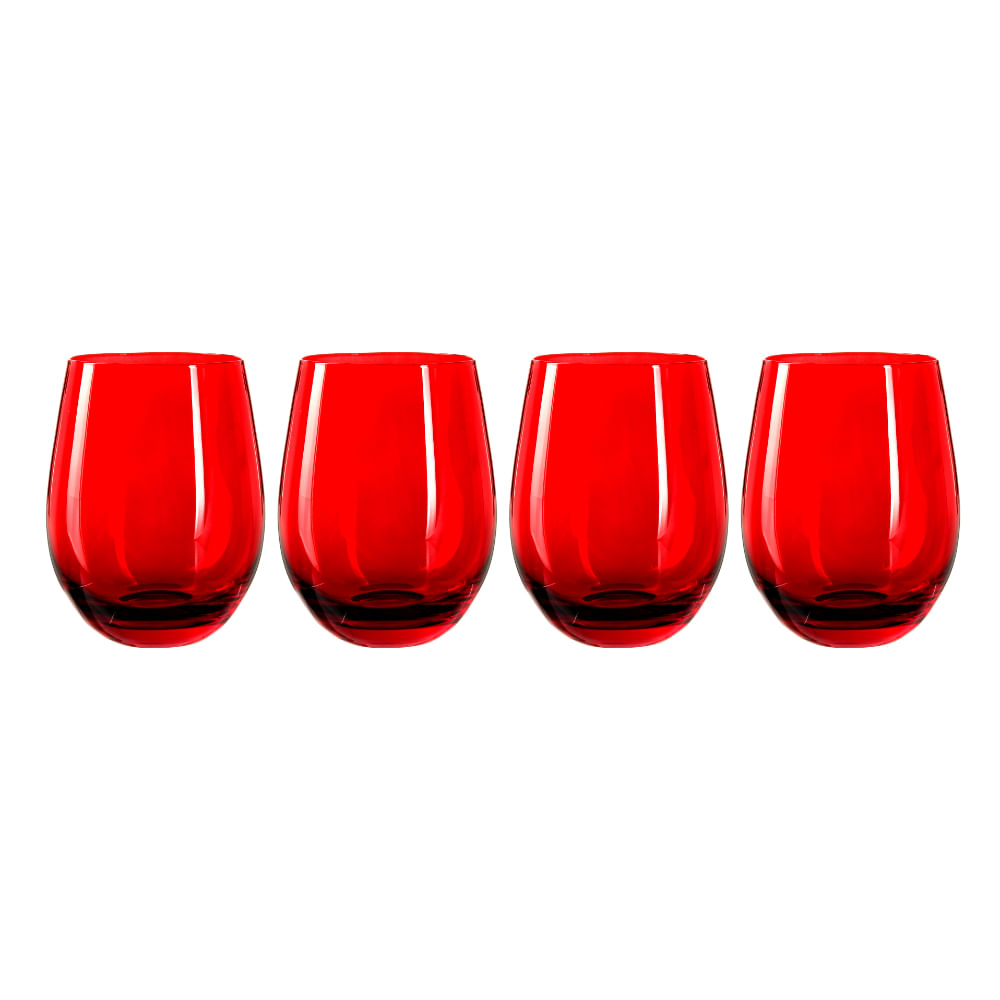 Set X4 Vaso Rojo