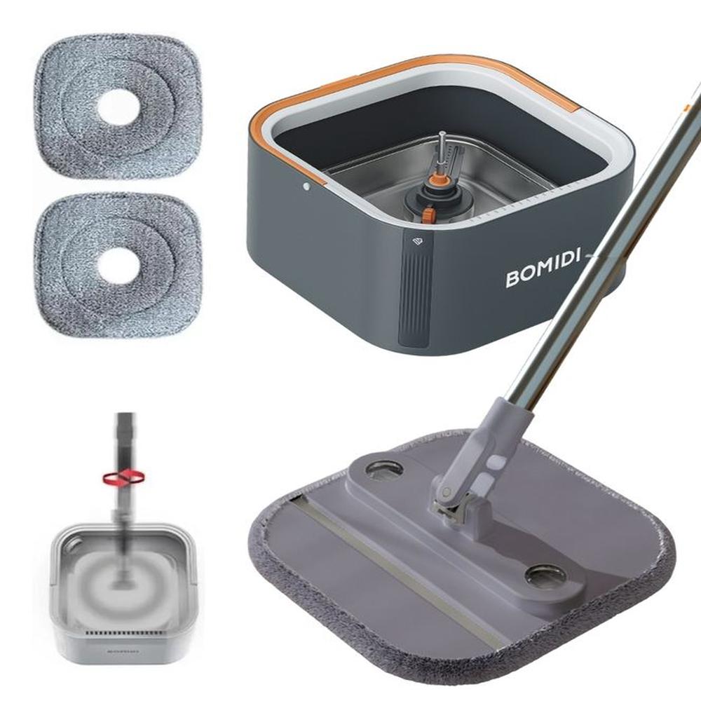 Trapeador Giratorio Microfibra 3 en 1 Bomidi M20 Gris