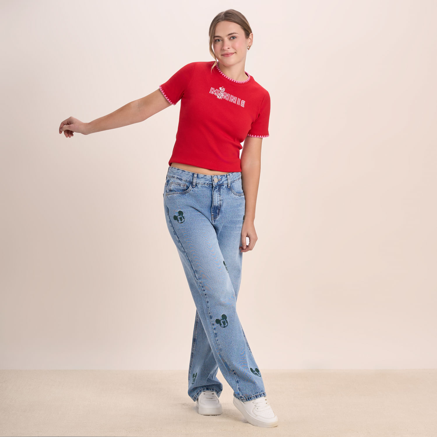 Jean Mujer Straight Full Mickey1