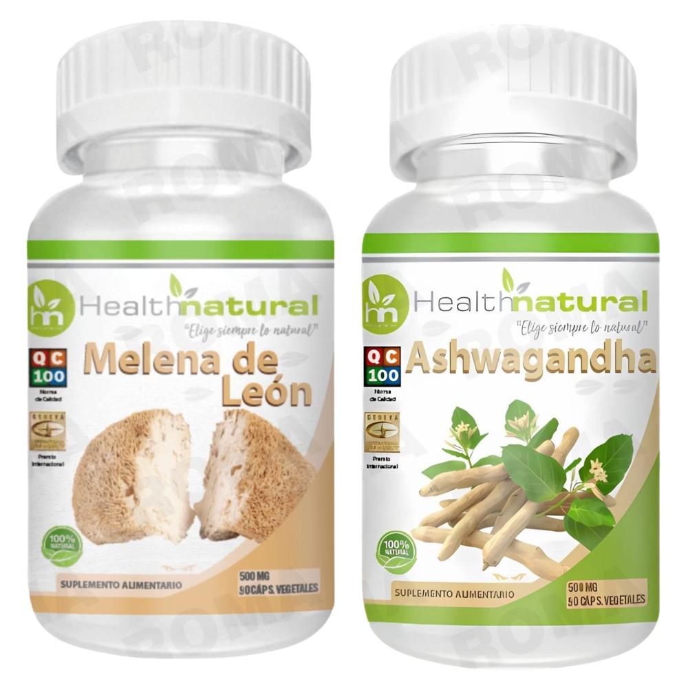 MELENA DE LEÓN HEALTHNATURAL 500MG + ASHWAGANDHA HEALTHNATURAL 500MG