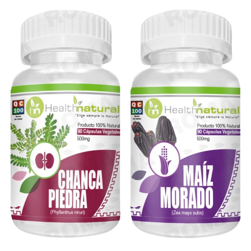 CHANCA PIEDRA HEALTHNATURAL 500MG + MAIZ MORADO HEALTHNATURAL 500MG