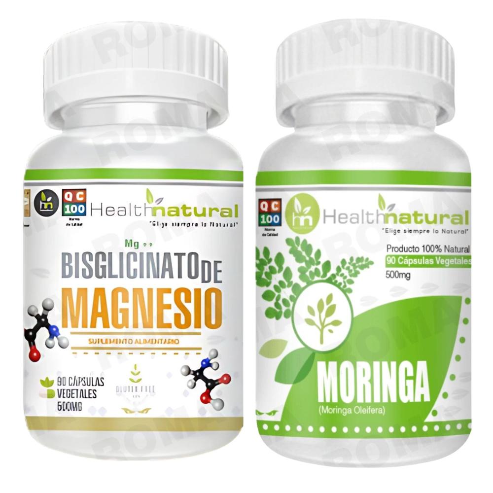 BISGLICINATO DE MAGNESIO HEALTHNATURAL + MORINGA HEALTHNATURAL