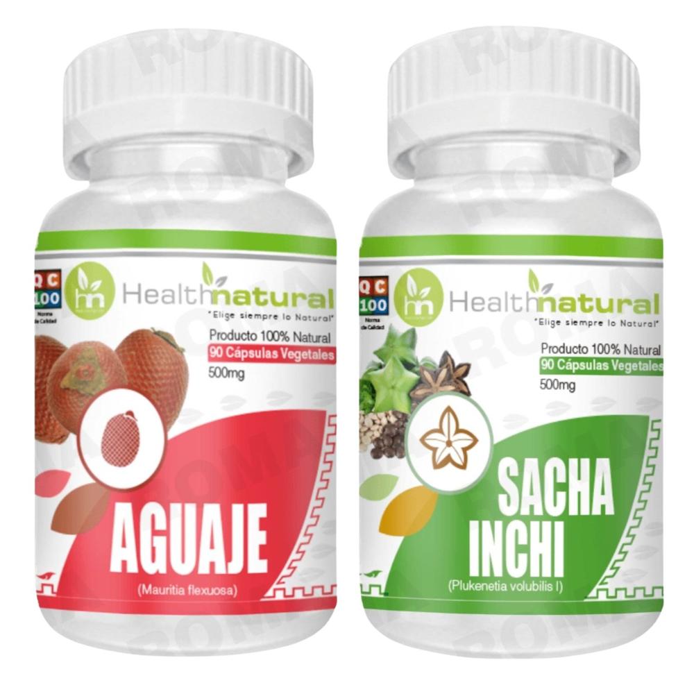 AGUAJE HEALTHNATURAL 500MG + SACHA INCHI HEALTHNATURAL 500MG