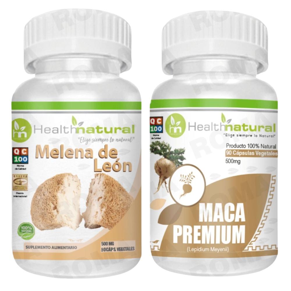 MELENA DE LEÓN HEALTHNATURAL 500MG + MACA PREMIUM HEALTHNATURAL 500MG