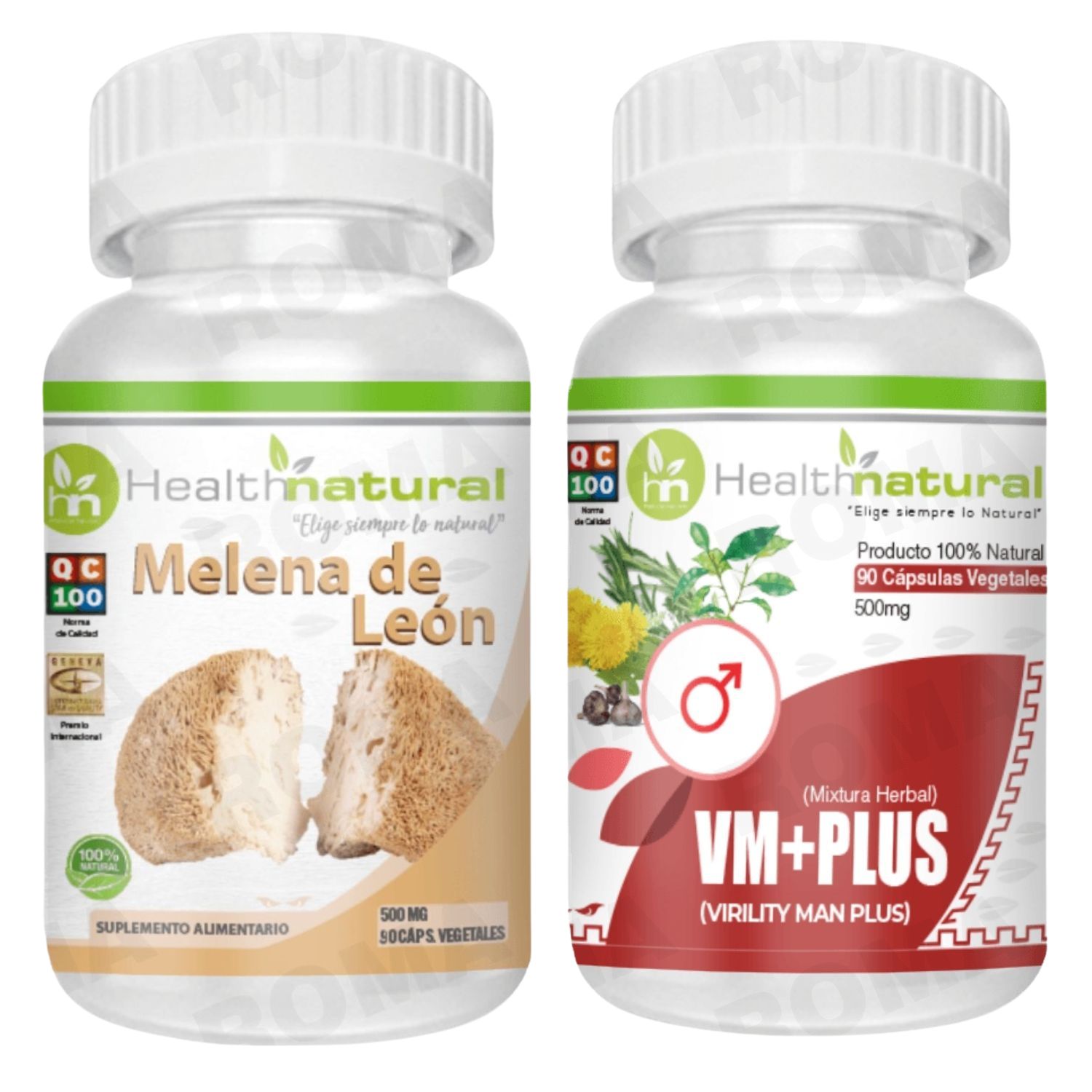 MELENA DE LEÓN HEALTHNATURAL 500MG + VM+(VIRILITY MAN PLUS) 500MG