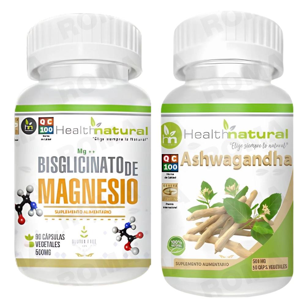 BISGLICINATO DE MAGNESIO HEALTHNATURAL + ASHWAGANDHA HEALTHNATURAL