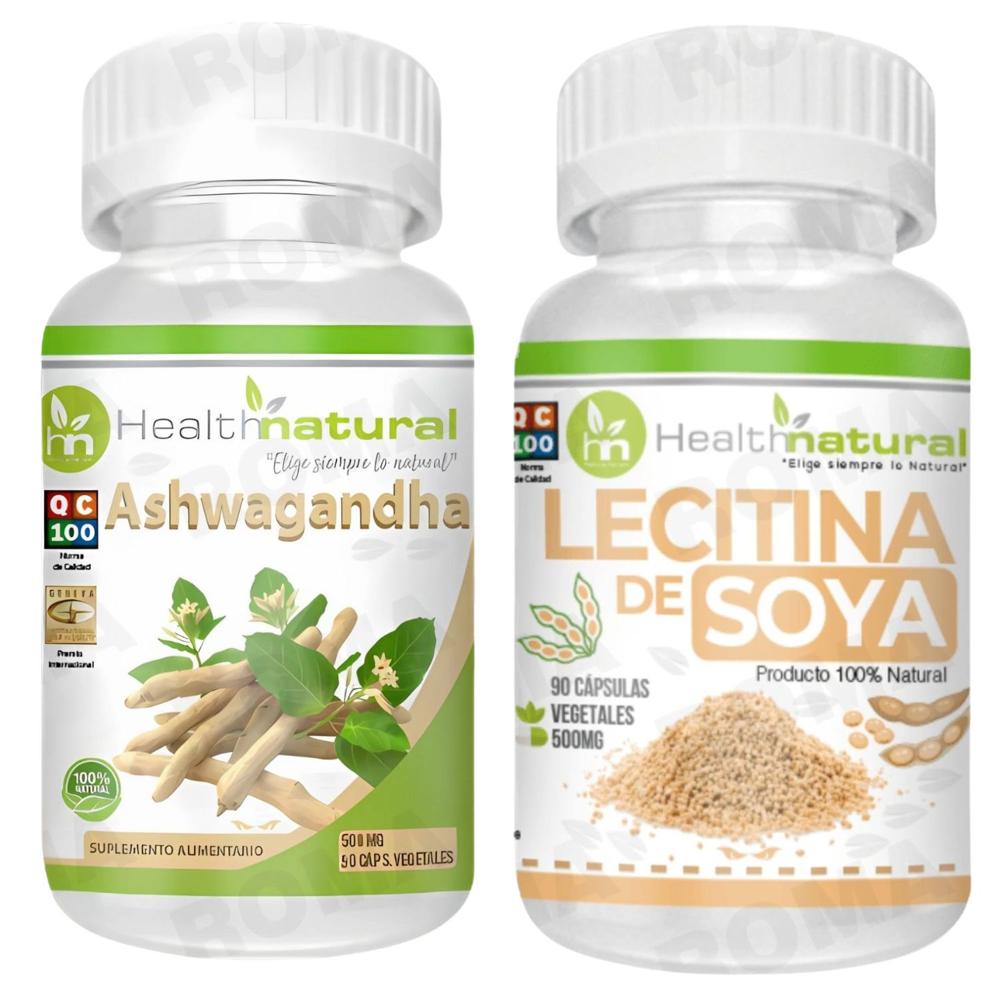 ASHWAGANDHA HEALTHNATURAL 500MG + LECITINA DE SOYA HEALTHNATURAL 500MG