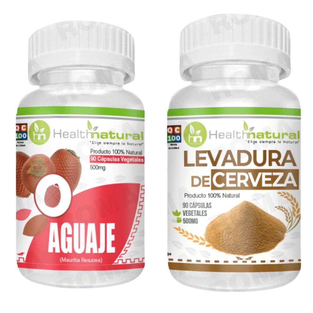 AGUAJE HEALTHNATURAL 500MG + LEVADURA DE CERVEZA HEALTHNATURAL 500MG