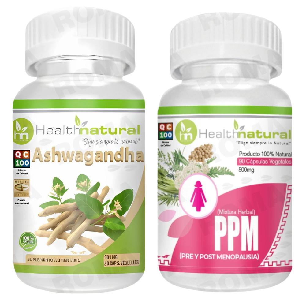 ASHWAGANDHA HEALTHNATURAL + PPM(PRE Y POST MENOPAUSIA)HEALTHNATURAL