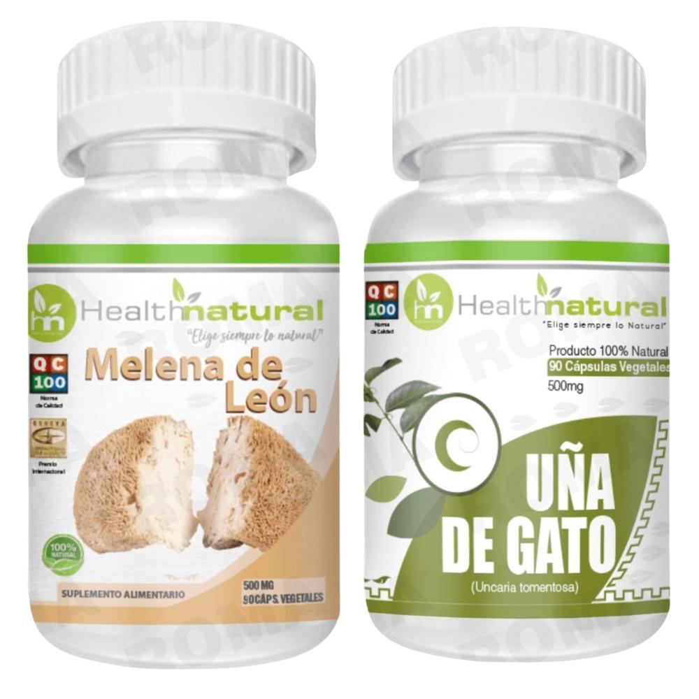 MELENA DE LEÓN HEALTHNATURAL 500MG + UÑA DE GATO HEALTHNATURAL 500MG