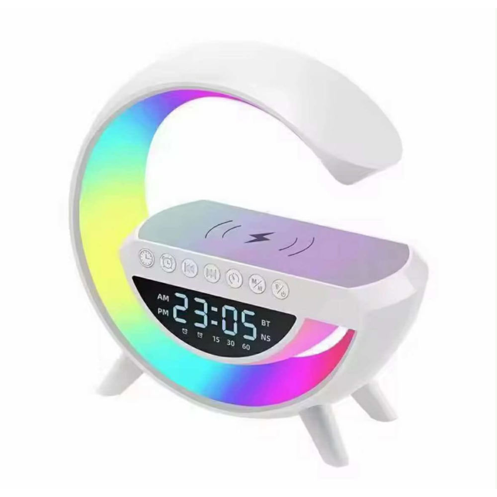 Lampara Reloj Despertador Parlante Bluetooth Carga Inalambrica 6 en 1