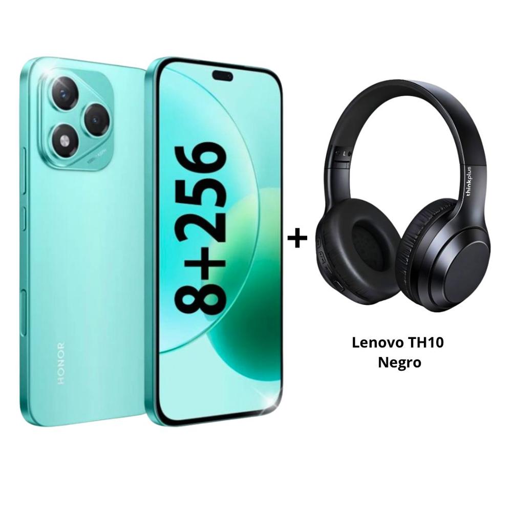 Celular Honor 400 lite 6.7"" Verde 256GB 8GB 108MP + Audífonos Lenovo TH10 Negro Bluetooth 5.1