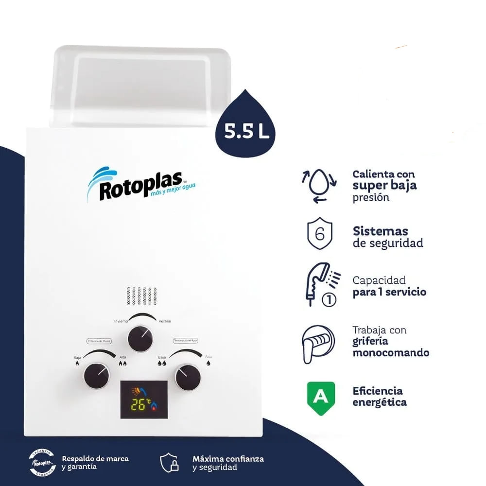 Terma a Gas Flaming 5.5 lt Gn 310855 - Rotoplas