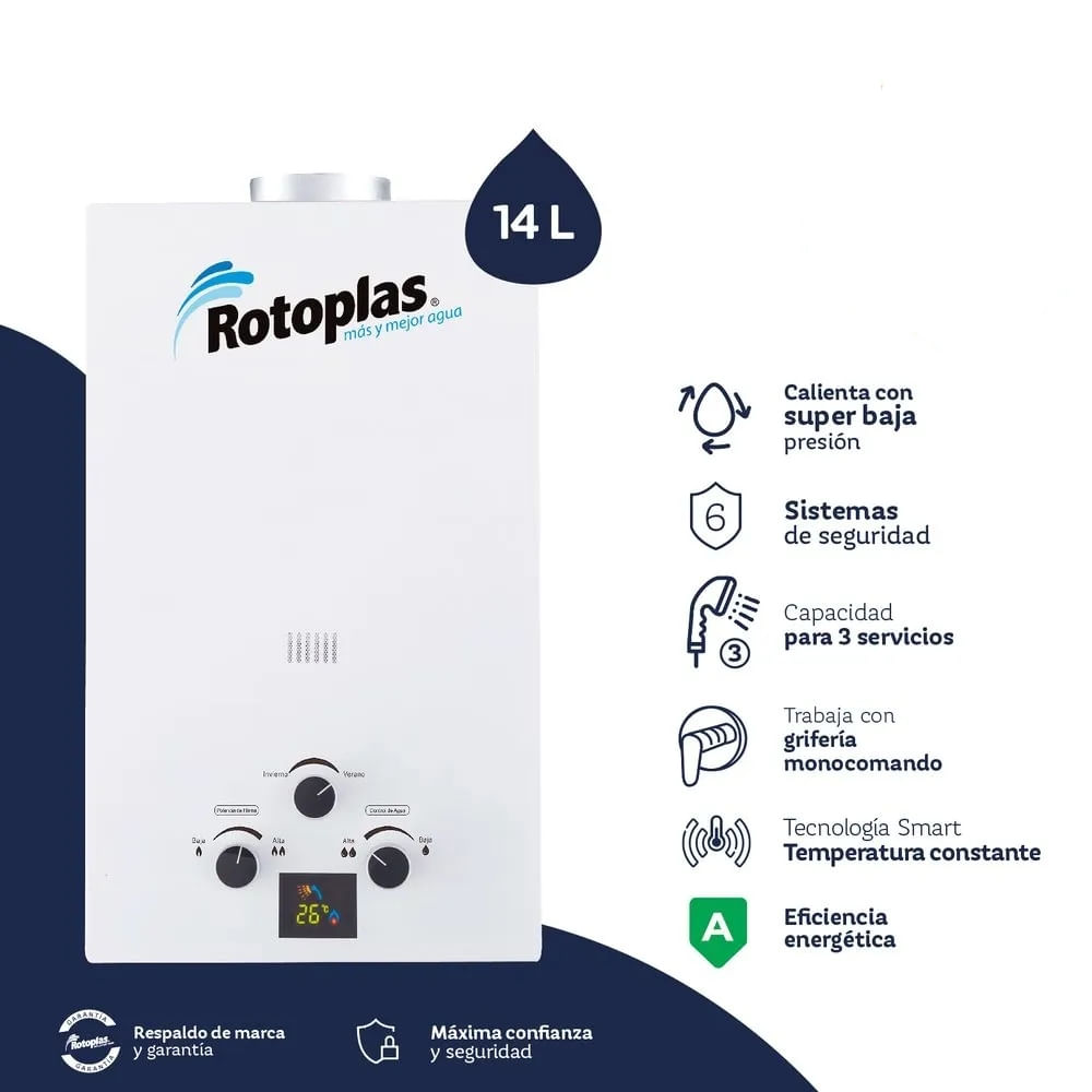 Terma a Gas Flaming 14lt Glp 500445 - Rotoplas