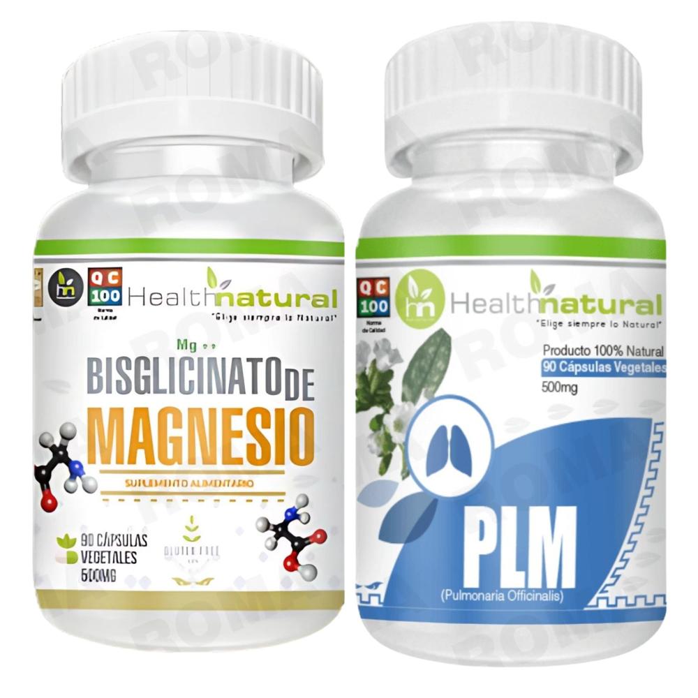 BISGLICINATO DE MAGNESIO HEALTHNATURAL + PLM(PULMONARIA) HEALTHNATURAL