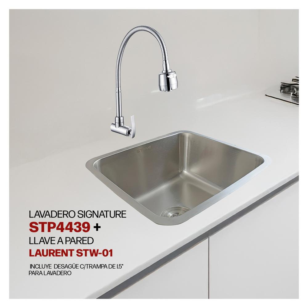 Combo De Lavadero Signature STP4439 + Desagüe C/Trampa De 1.5"+ Llave Laurent STW-01 Stone