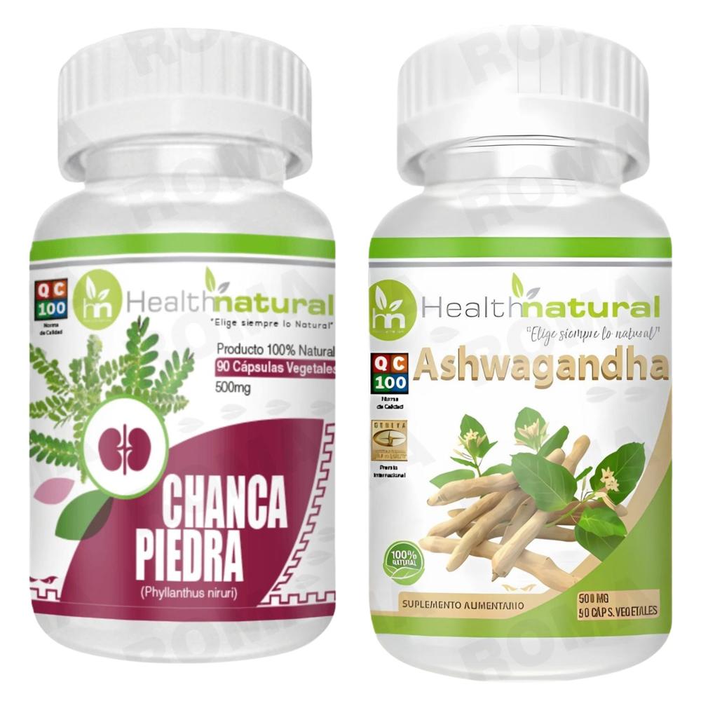 CHANCA PIEDRA HEALTHNATURAL 500MG + ASHWAGANDHA HEALTHNATURAL 500MG