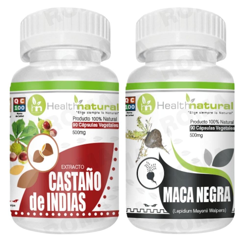 CASTAÑO DE INDIAS HEALTHNATURAL 500MG + MACA NEGRA HEALTHNATURAL 500MG