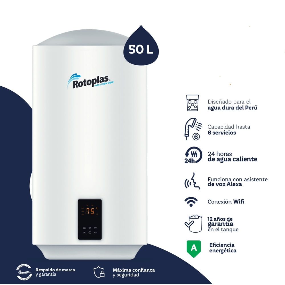 Terma de Acumulacion Ecosmart Wifi 50L 500466 - Rotoplas
