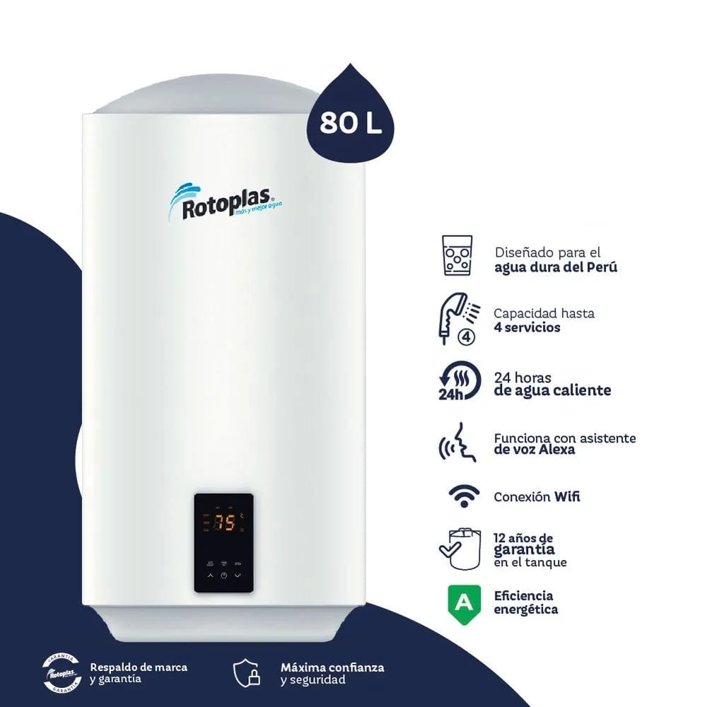 Terma de Acumulacion Ecosmart Wifi 80L 500467 - Rotoplas