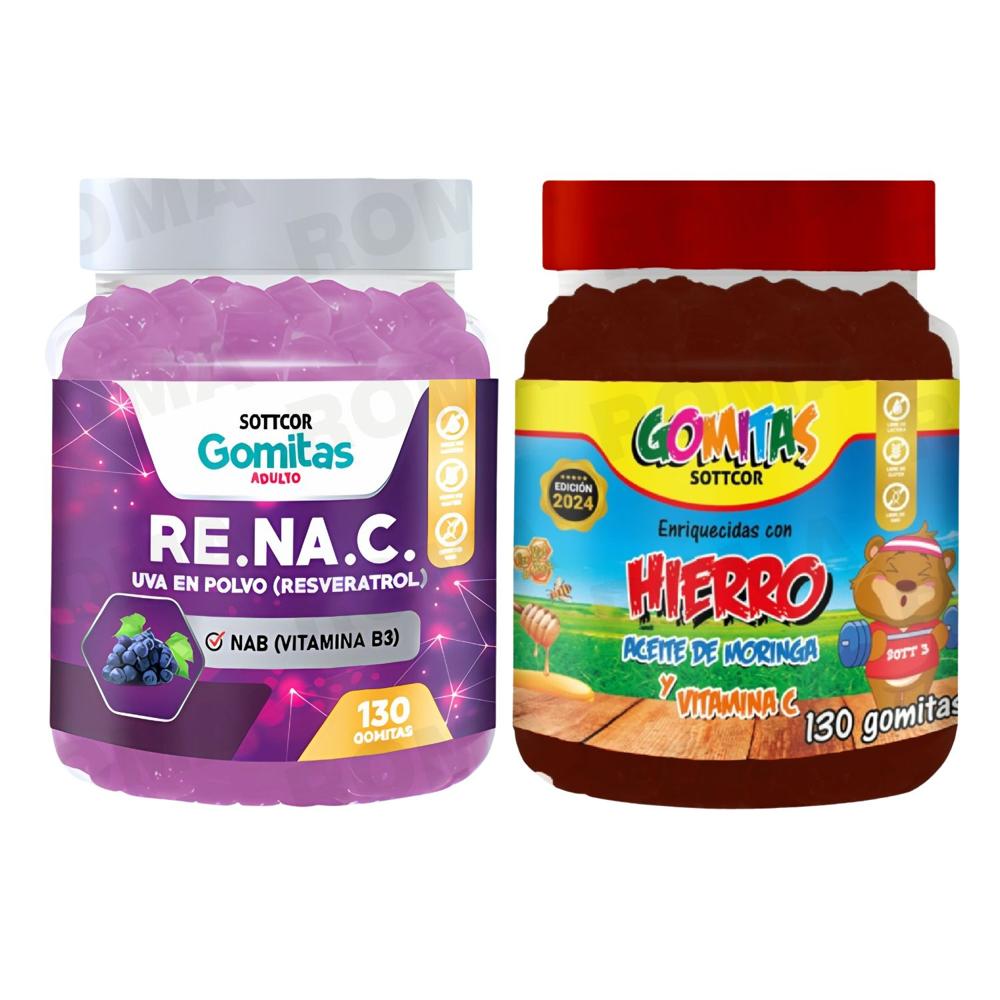 GOMITAS RESVERATROL 130UND + GOMITAS HIERRO NIÑOS 130UND