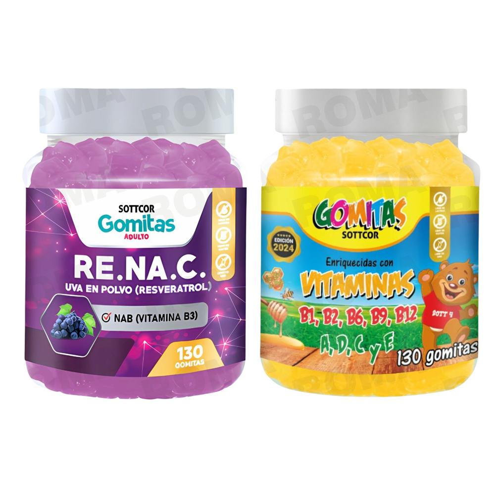 GOMITAS RESVERATROL 130UND + MULTIVITAMINAS NIÑOS 130UND