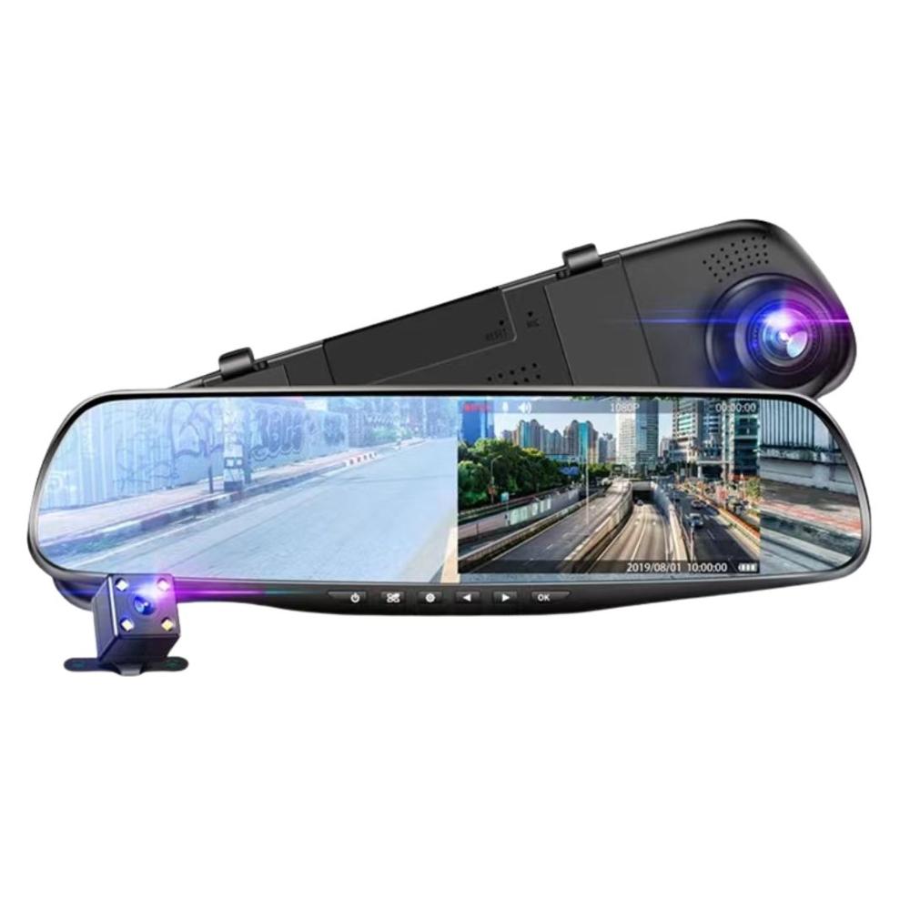 Espejo Retrovisor con Cámara Dual 1080P Visión Nocturna DVR
