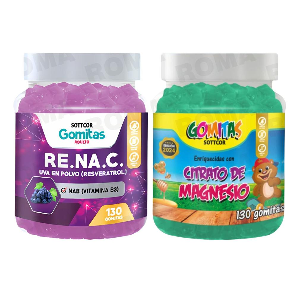 GOMITAS RESVERATROL 130UND + GOMITAS CITRATO DE MAGNESIO NIÑOS 130UND