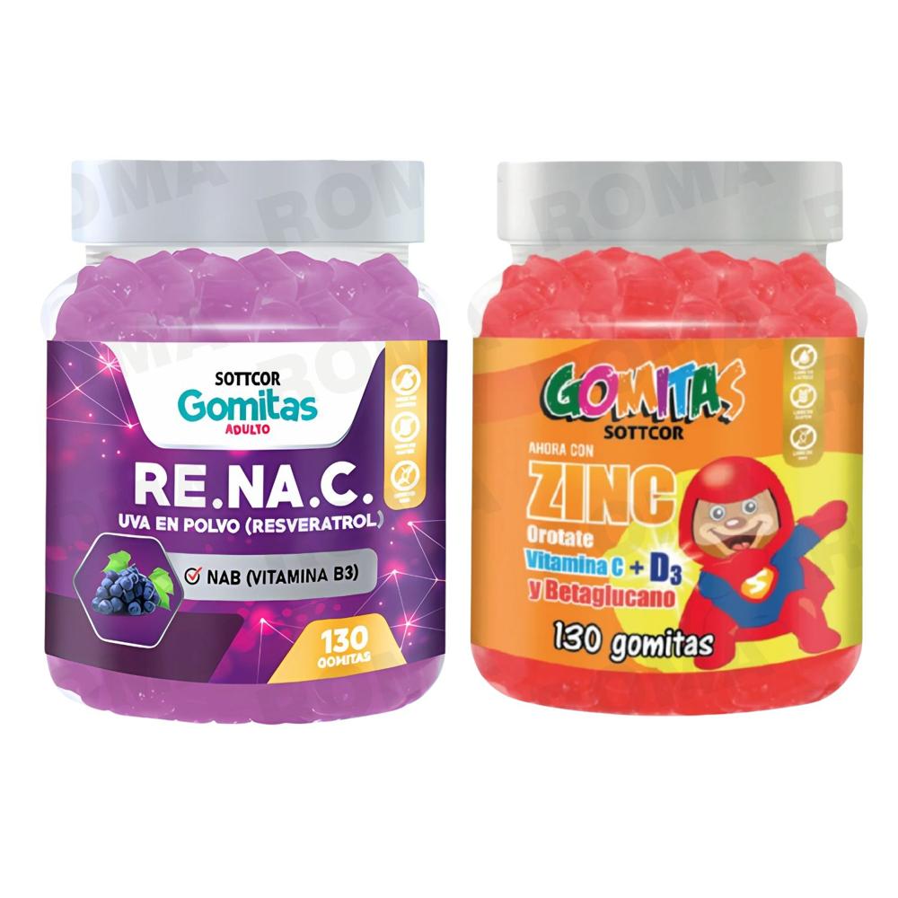 GOMITAS RESVERATROL 130UND + GOMITAS ZINC OROTATE NIÑOS 130UND