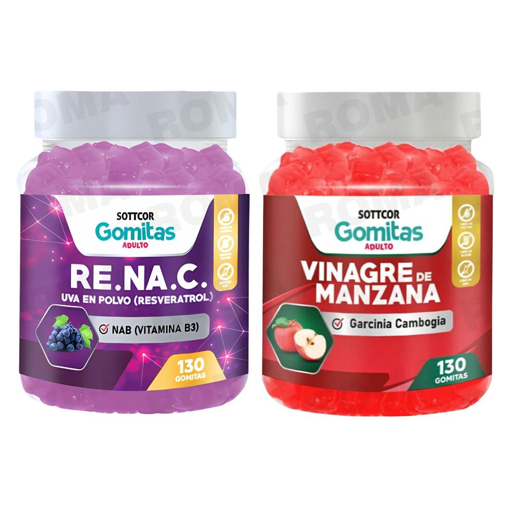 GOMITAS RESVERATROL 130UND + GOMITAS VINAGRE DE MANZANA 130UND