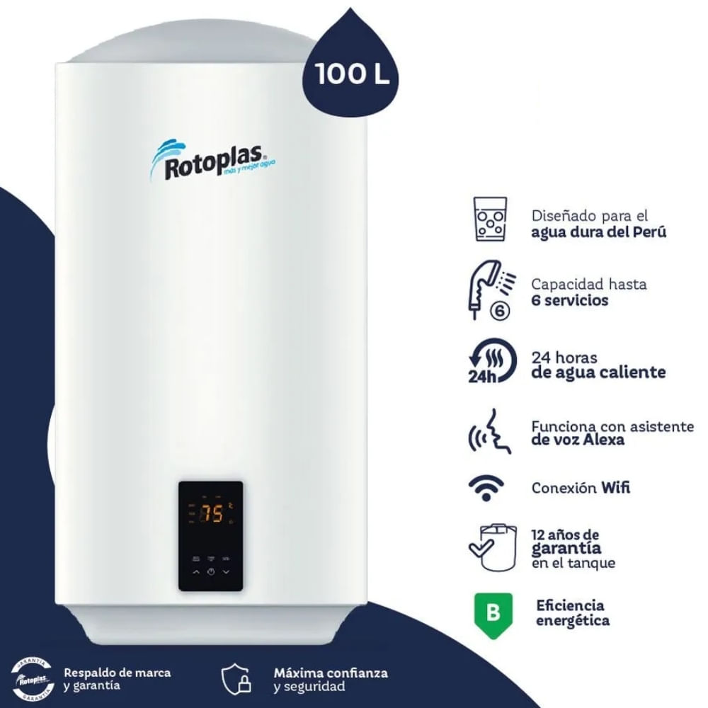 Terma de Acumulacion Ecosmart Wifi 100L 500468 - Rotoplas