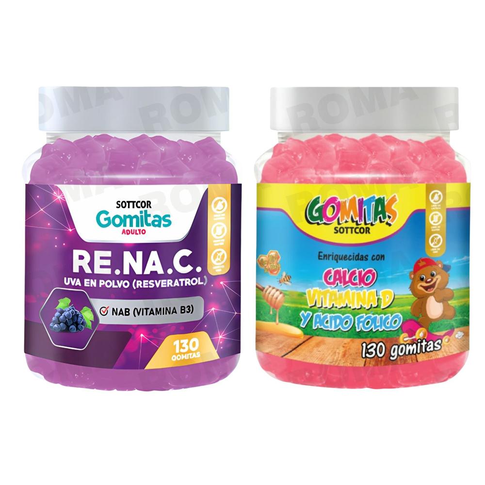 GOMITAS RESVERATROL 130UND + GOMITAS CALCIO NIÑOS 130UND