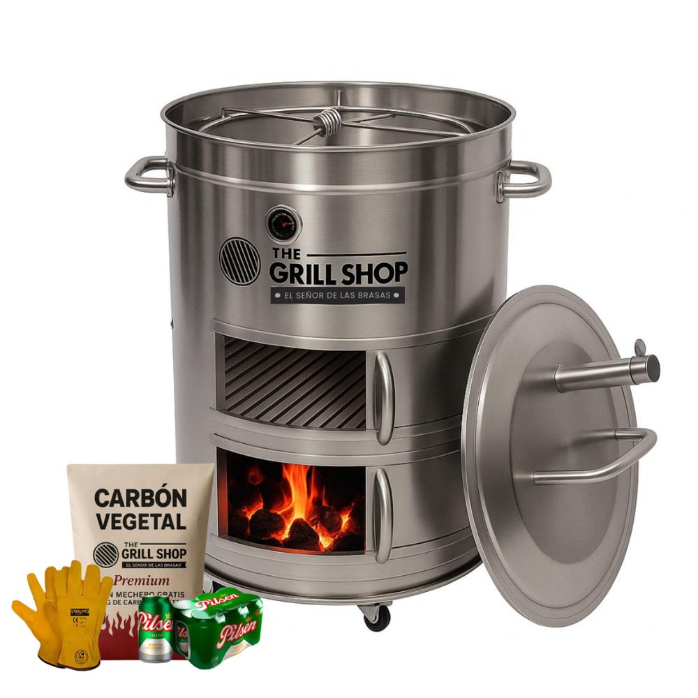 Cilindro Parrillero Inoxidable Grande - Grill Shop