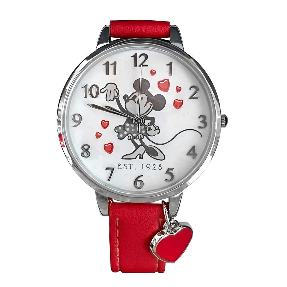 Reloj Mujer Disney Minnie Mouse Edición 100 Años Analógico Rojo E1928