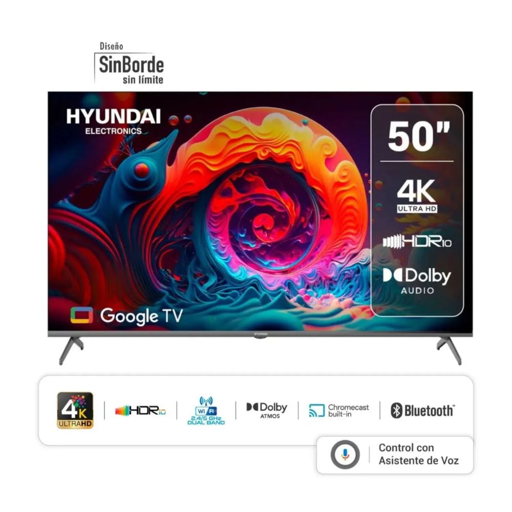 TELEVISOR HYUNDAI 50 HYLED5024G 4K UHD GOOGLE TV