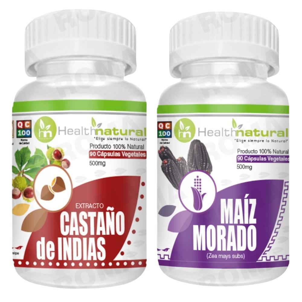 CASTAÑO INDIAS HEALTHNATURAL 500MG + MAIZ MORADO HEALTHNATURAL 500MG