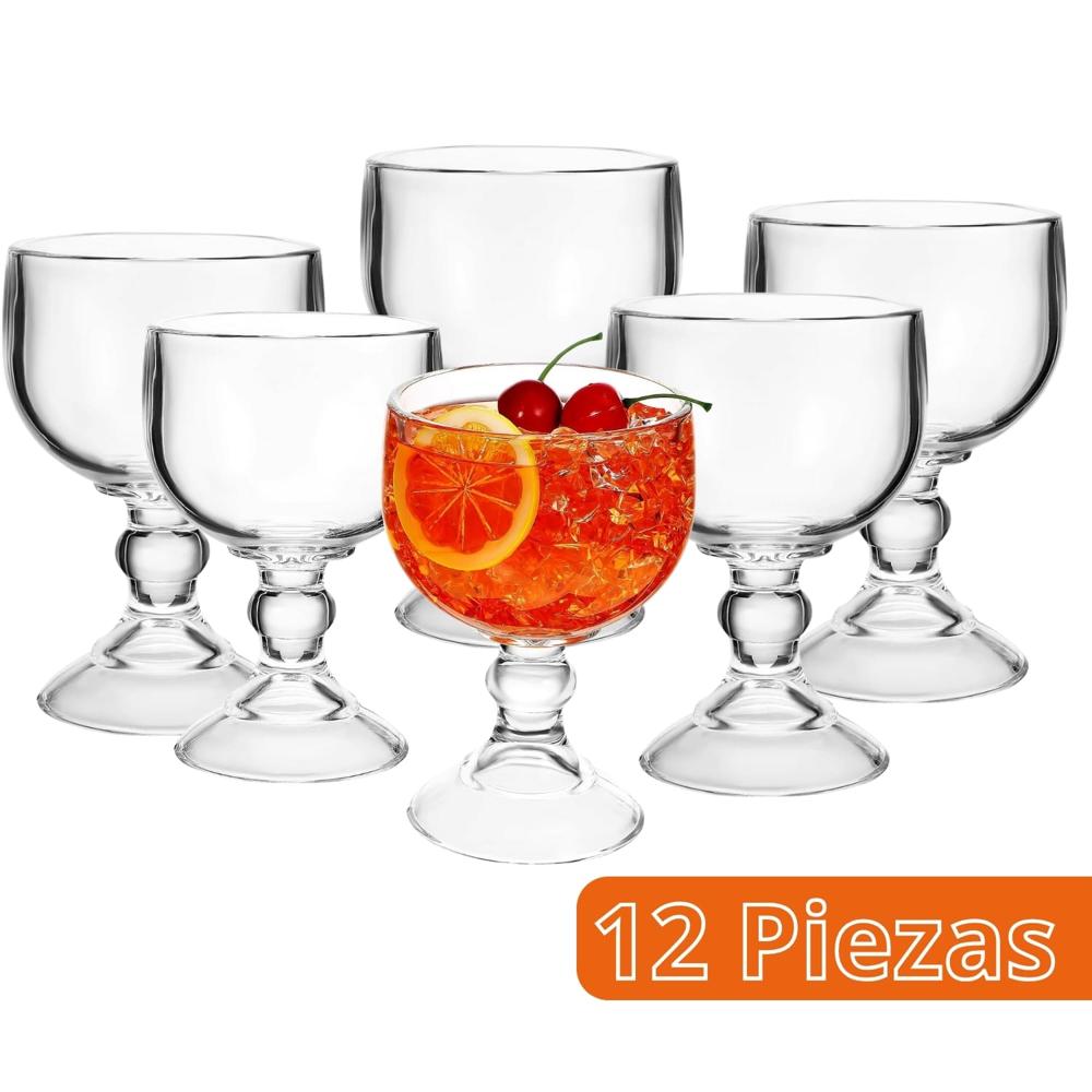 Copa Chabela 620ml 12 Copas Crisa Vidrio Resistente Multiuso