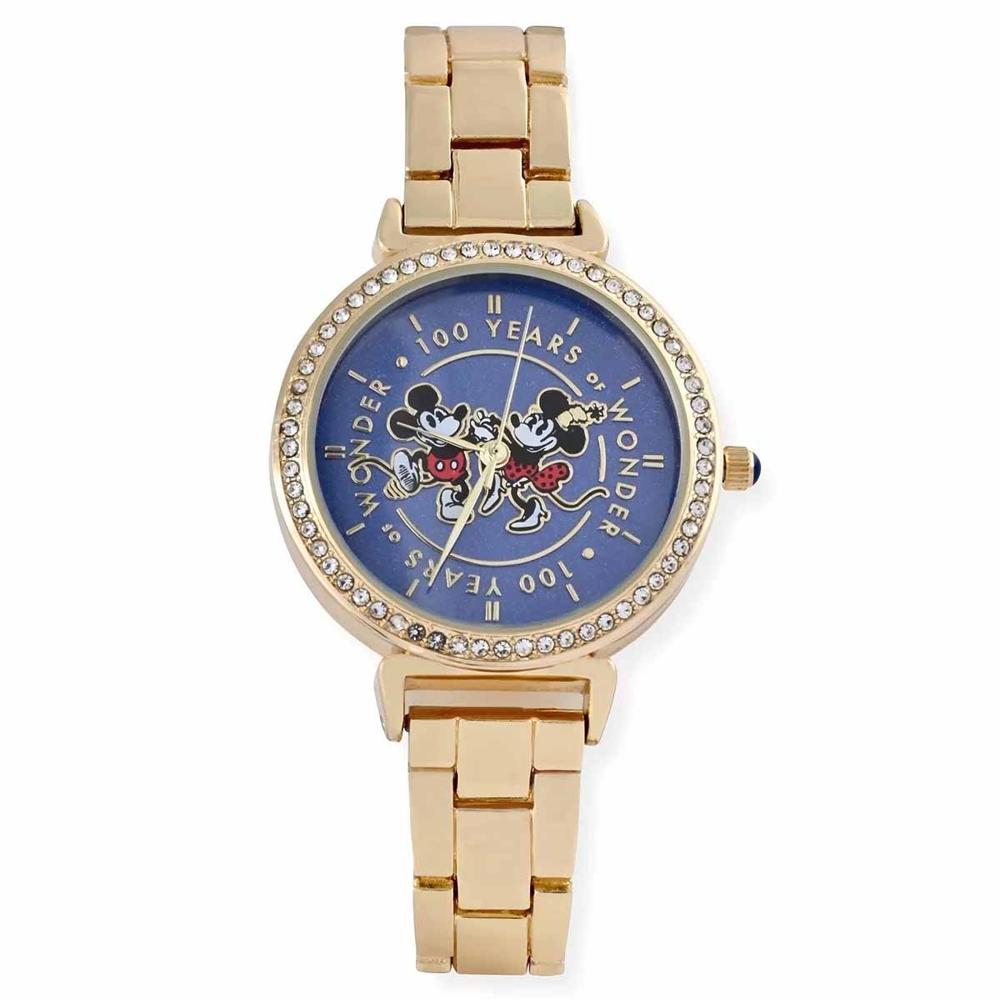 Reloj Mujer Disney Edición 100 Años Analógico Cristales Dorado MK48254