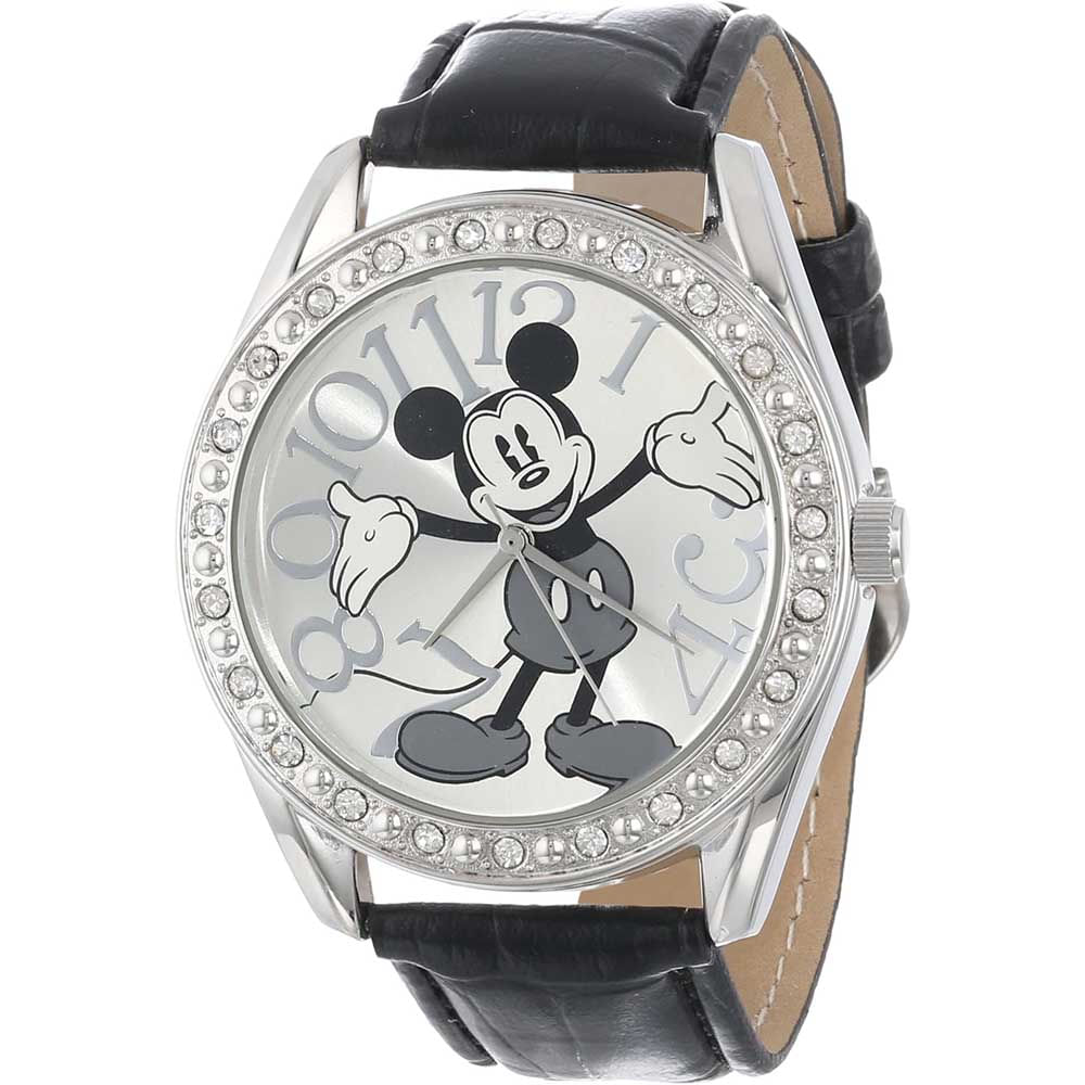 Reloj Mujer Disney Mickey Mouse Analógico Casual Piedras Negro MK1015