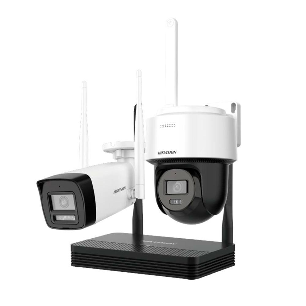 KIT NVR INALÁMBRICO 2 MP HIKVISION CÁMARA BULLET + PT DOME 2MP SMART IR P/N: NKS422W03H