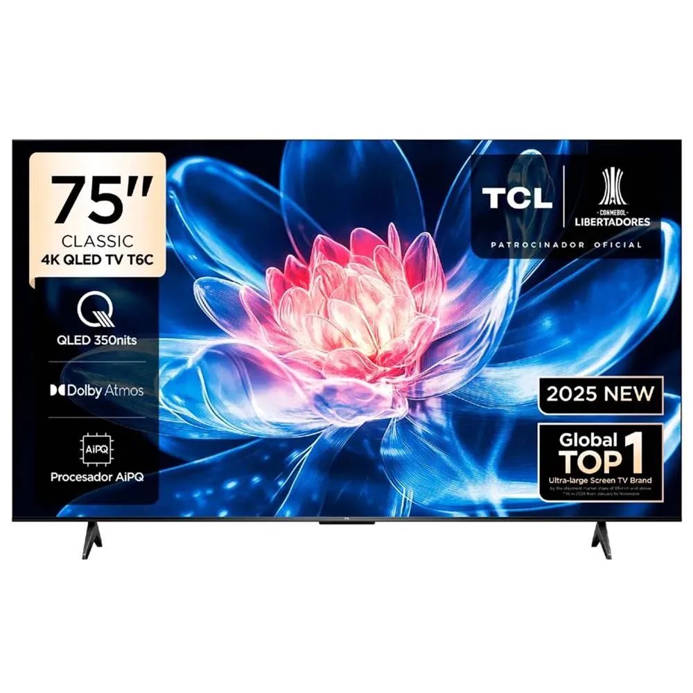 TELEVISOR TCL QLED 75 UHD 4K SMART TV 75T6C + Control de voz