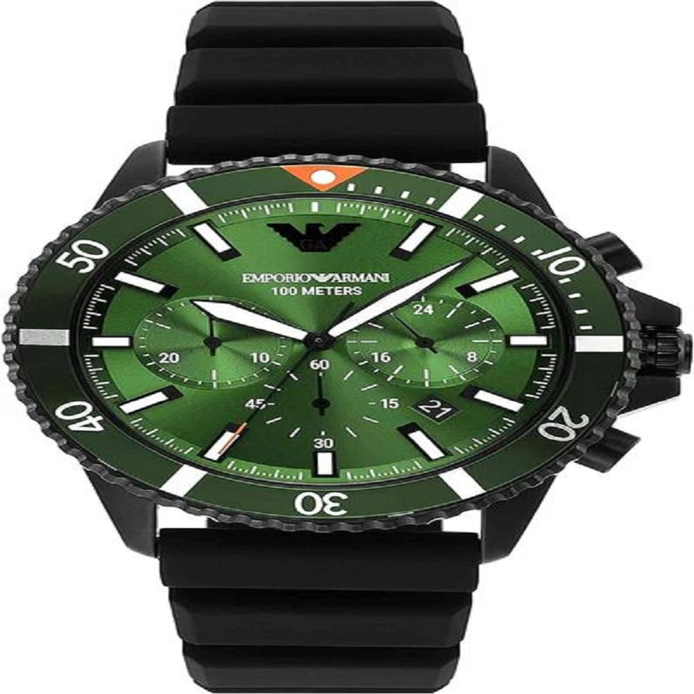RELOJ EMPORIO ARMANI DIVER FONDO VERDE CORREA SILICONA