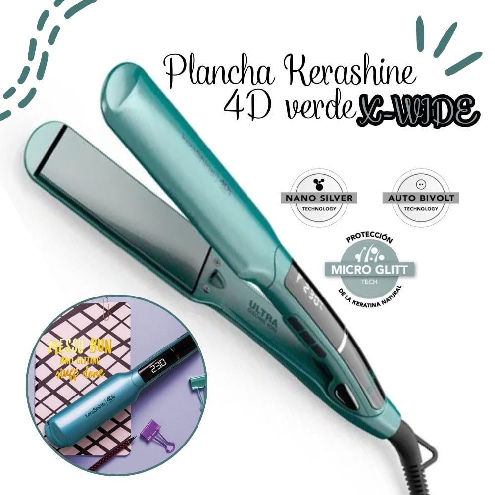 Plancha Alisadora GAMA Kerashine 4D verde X-WIDE - BECHS0000002129
