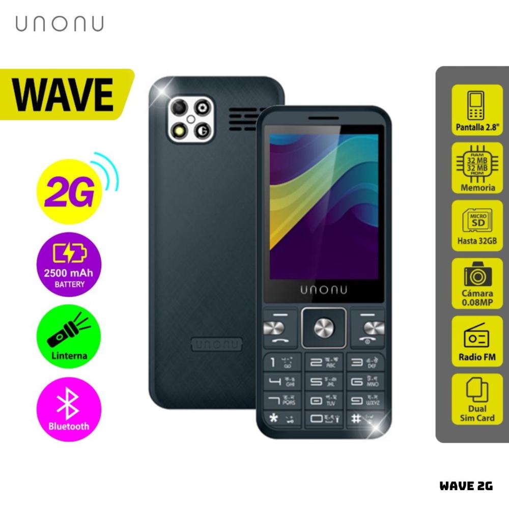 CELULAR BASICO UNONU WAVE 2G DUAL SIM NEGRO