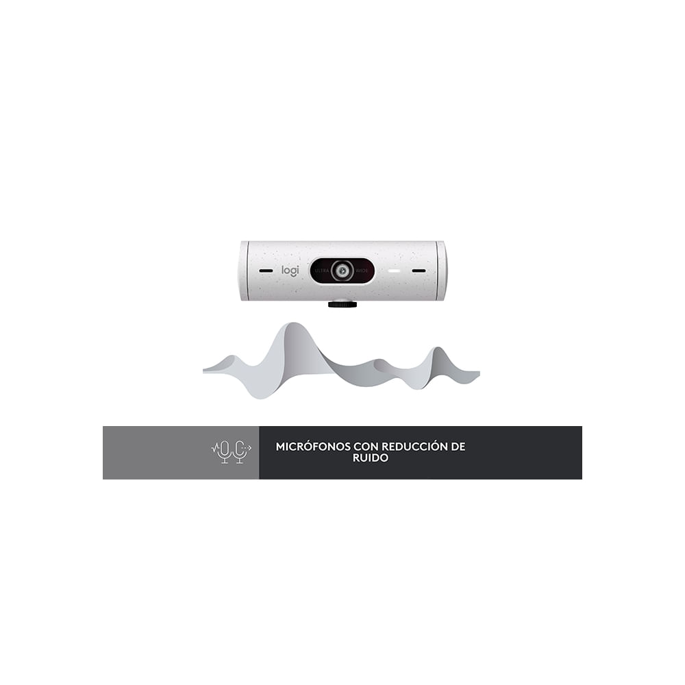 Cámara Webcam Logitech Brio 500 Fhd Usb-C Blanca - Alta Definición Y Facilidad De Uso